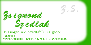 zsigmond szedlak business card